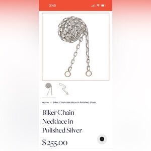 Marla Aaron Polished Silver Biker Chain 14in